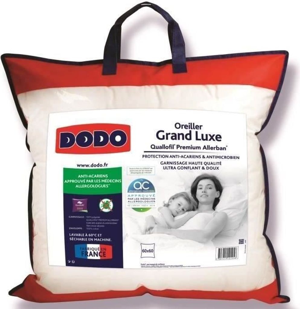 Kissen DODO Grand luxe Quallofil Allerban, 60 x 60 cm, Weiß