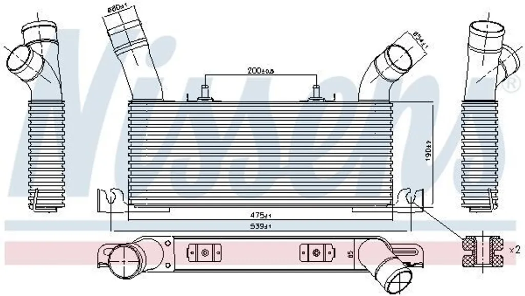 Intercooler en aluminium renforcé pour Pajero IV V8W V9W Turbo