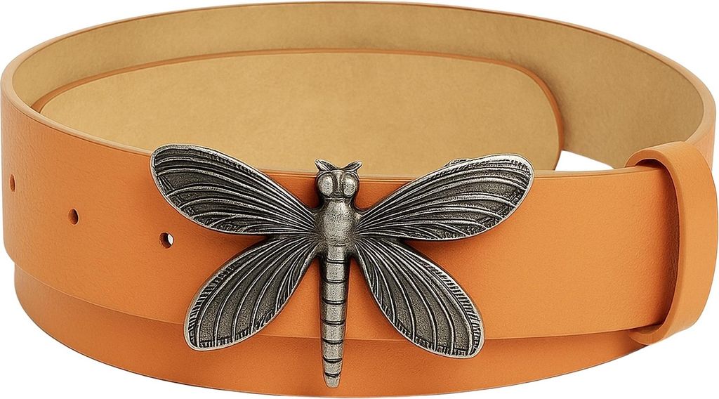Ledergürtel Libelle aus echtem Leder mit sommerlicher Schließe von collezione alessandro