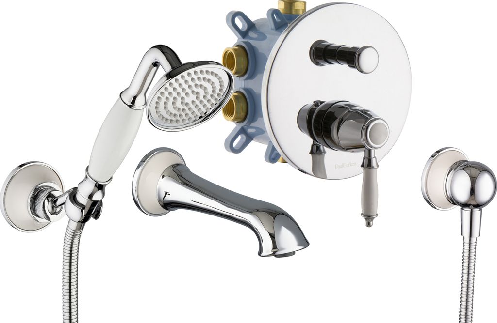 PaulGurkes Nostalgie Set für Badewannen UP-Armatur Retro