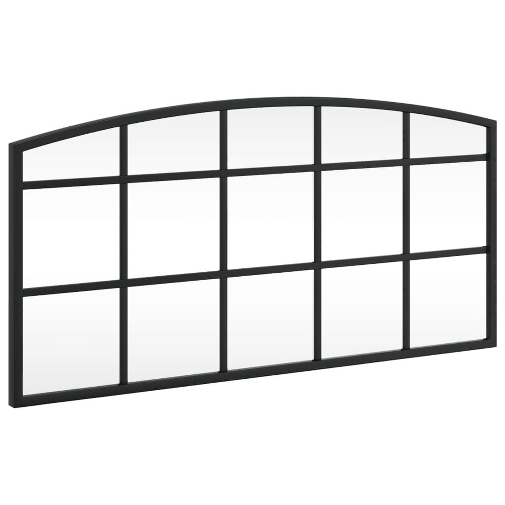 VidaXL Wandspiegel Schwarz 100x60cm | Metallrahmen | Für Flur, Bad, Wohnzimmer | Einfache Montage