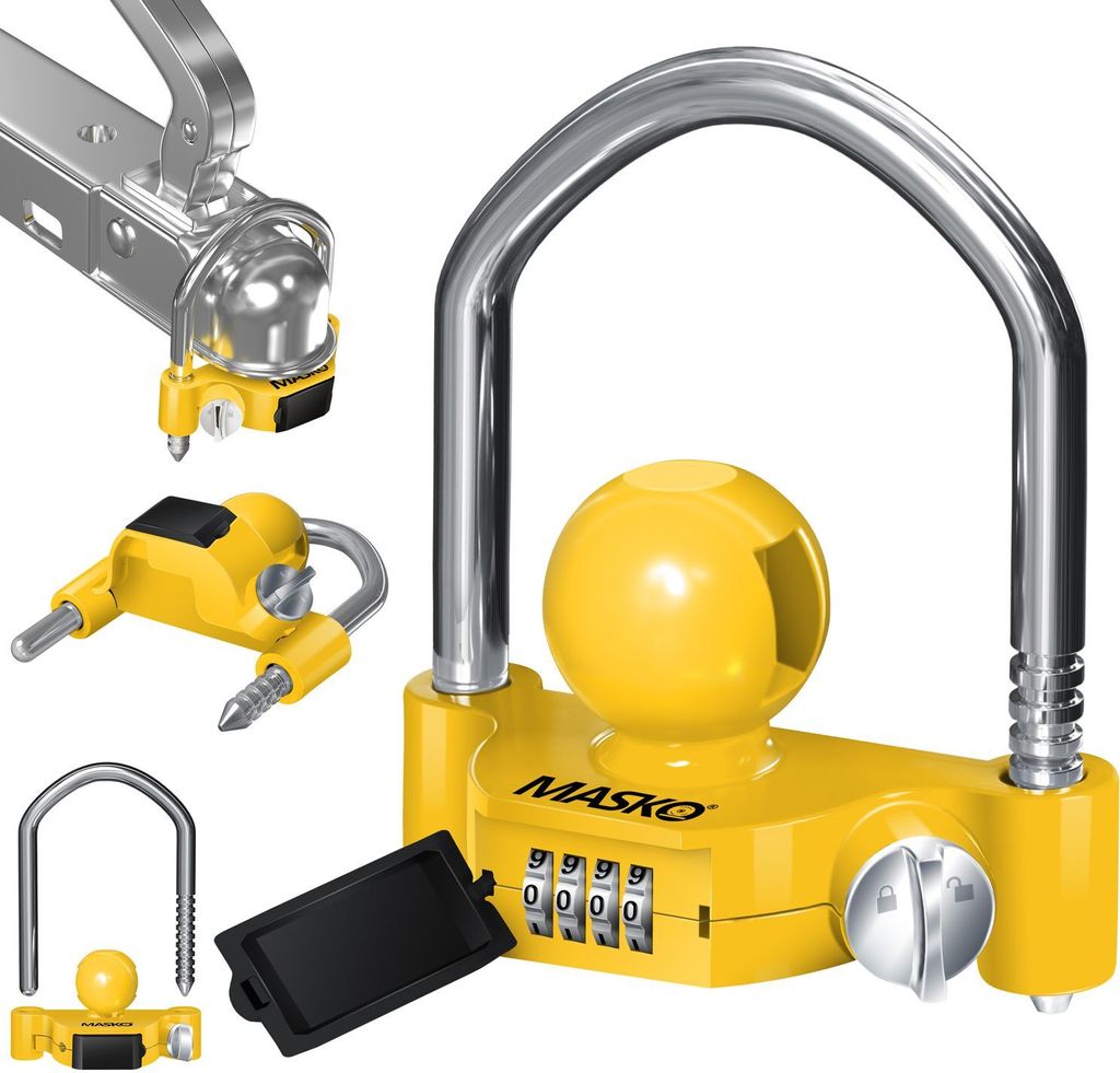 MASKO® Anhängerschloss Zahlenschloss mit 4 Stellig Code für Produktbild 
