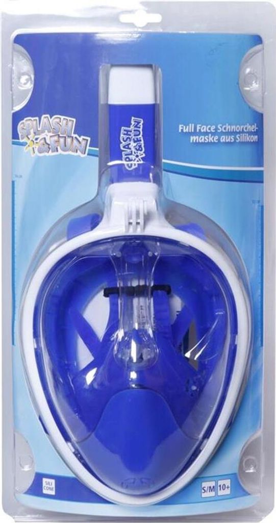Splash & Fun Full Face Schnorchel-Maske, Gr. S/M, blau-weiß