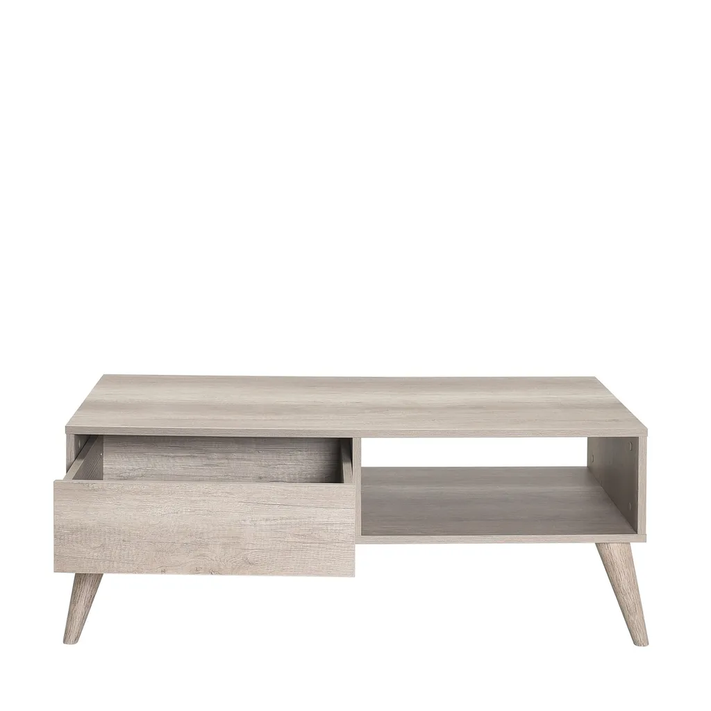 Table Basse Noyer Clair 110 cm Anti-Rayures Skye Decor pour Salon Chic