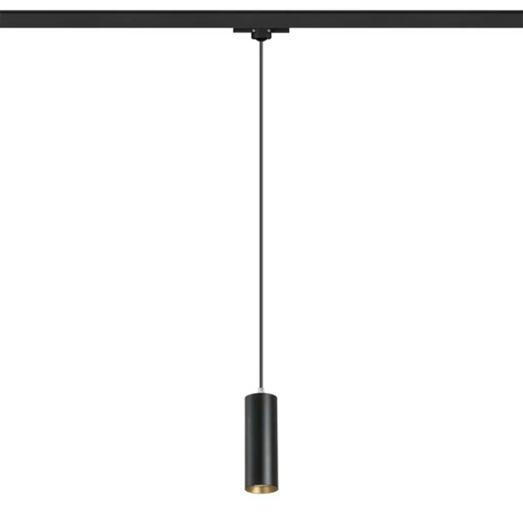 Suspension LED Anti-Éblouissement pour Rail Triphasé Noir et Or 12W 3000K