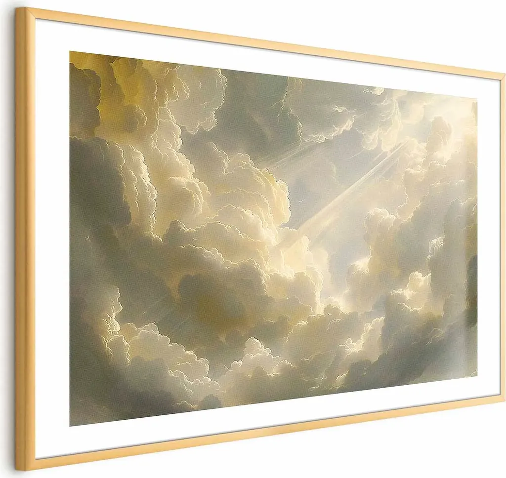 Poster Gioco di Colori 90x60 con Cornice Oro: Eleganza Italiana per Pareti