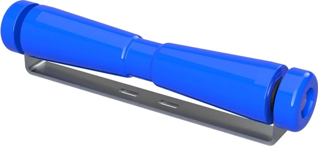 Rullo per chiglia in poliuretano con supporto incl. tappi di chiusura rimorchio per barca zincato SUPROD, 400 mm (+ EC), blu