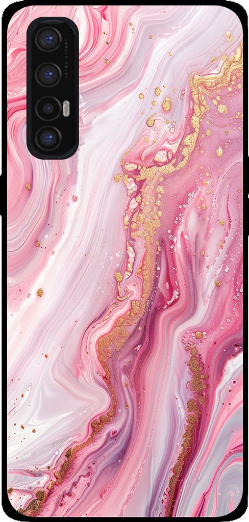 Smartphonica Telefon Fall geeignet für Oppo Find X2 Neo mit Marmor-Druck - TPU zurück Abdeckung Fall Marmor-Design - Pink
