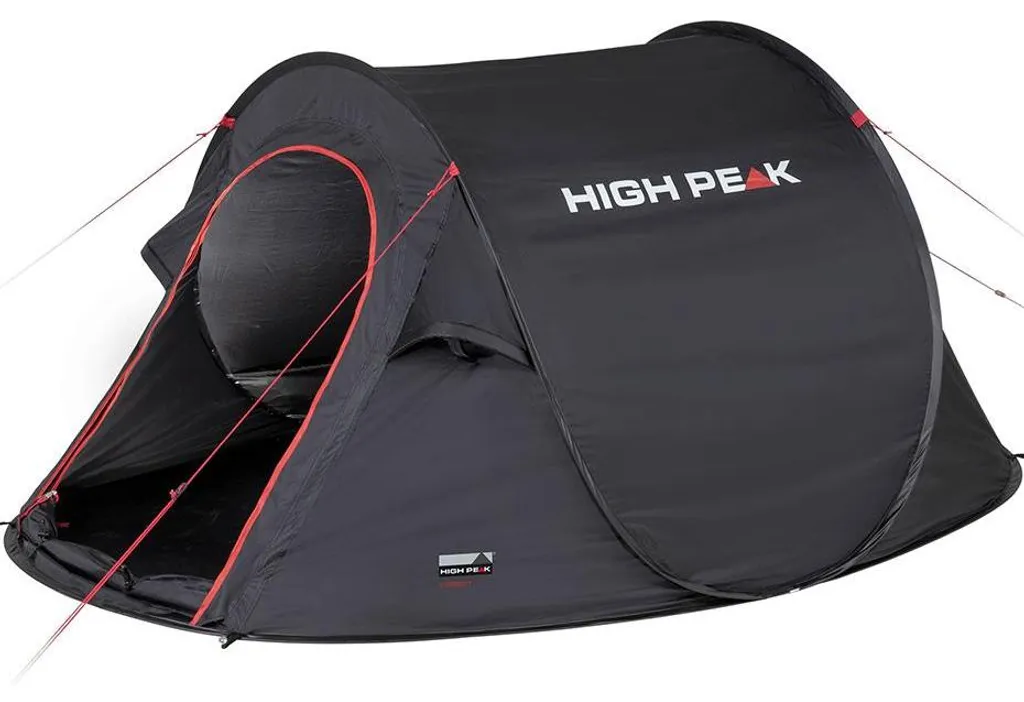 High Peak Vision Tente Pop-up 3 Personnes MR78258 Noir et Rouge