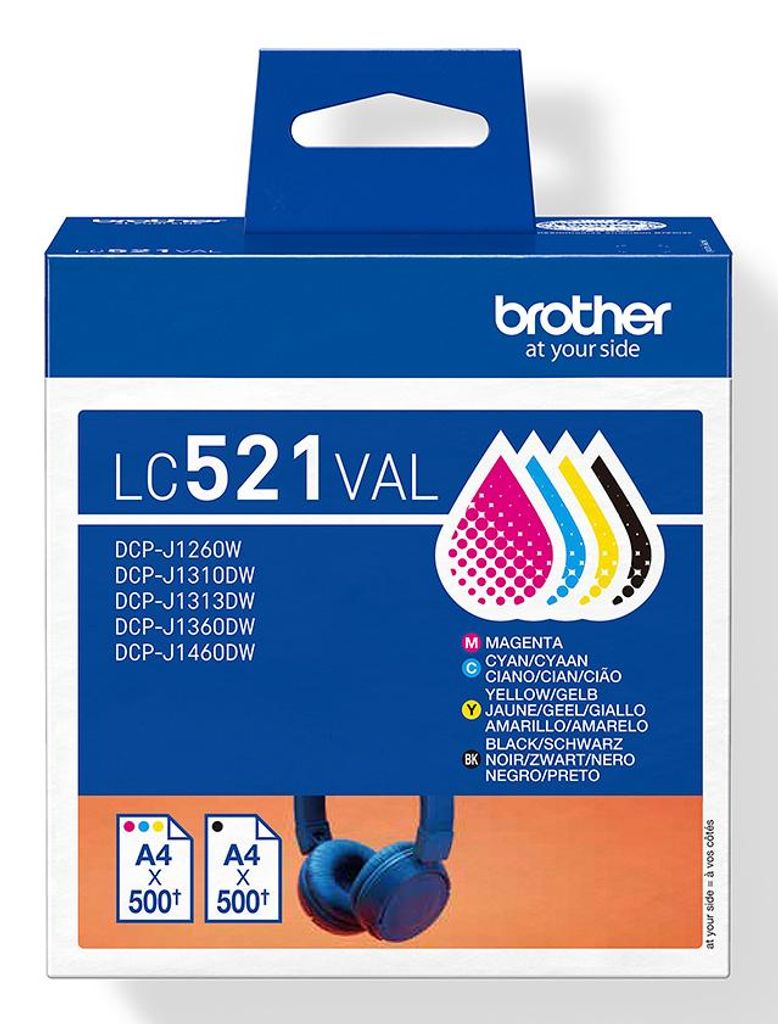 Brother LC521VAL Druckerpatrone 4 Stück(e) Original Produktbild 
