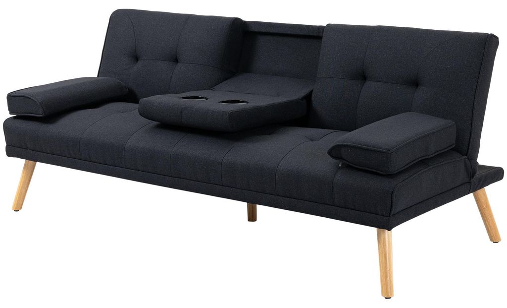 HOMCOM Schlafsofa, 3-Sitzer-Schlafcouch mit Klappbarem Produktbild 