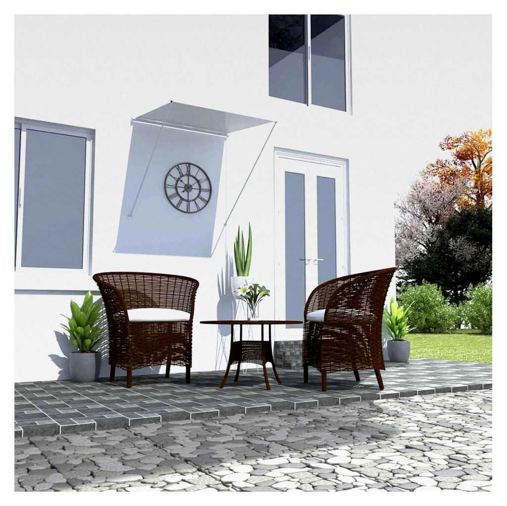 Einziehbare Markise 100×150 cm Creme, Wasserdicht für Balkon, Terrasse, Garten und Café