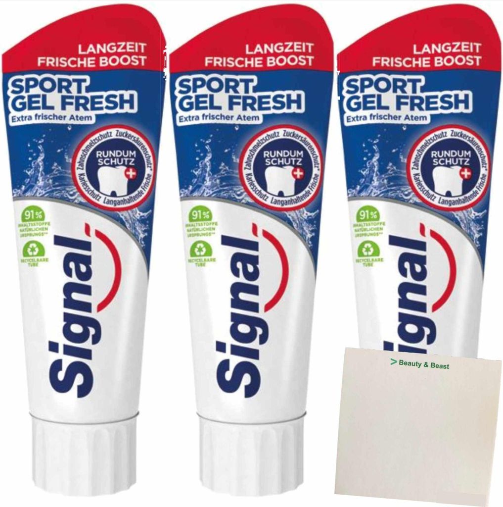 Signal Zahncreme Sport 3er Pack (3x75ml Tube) + usy Block Produktbild 