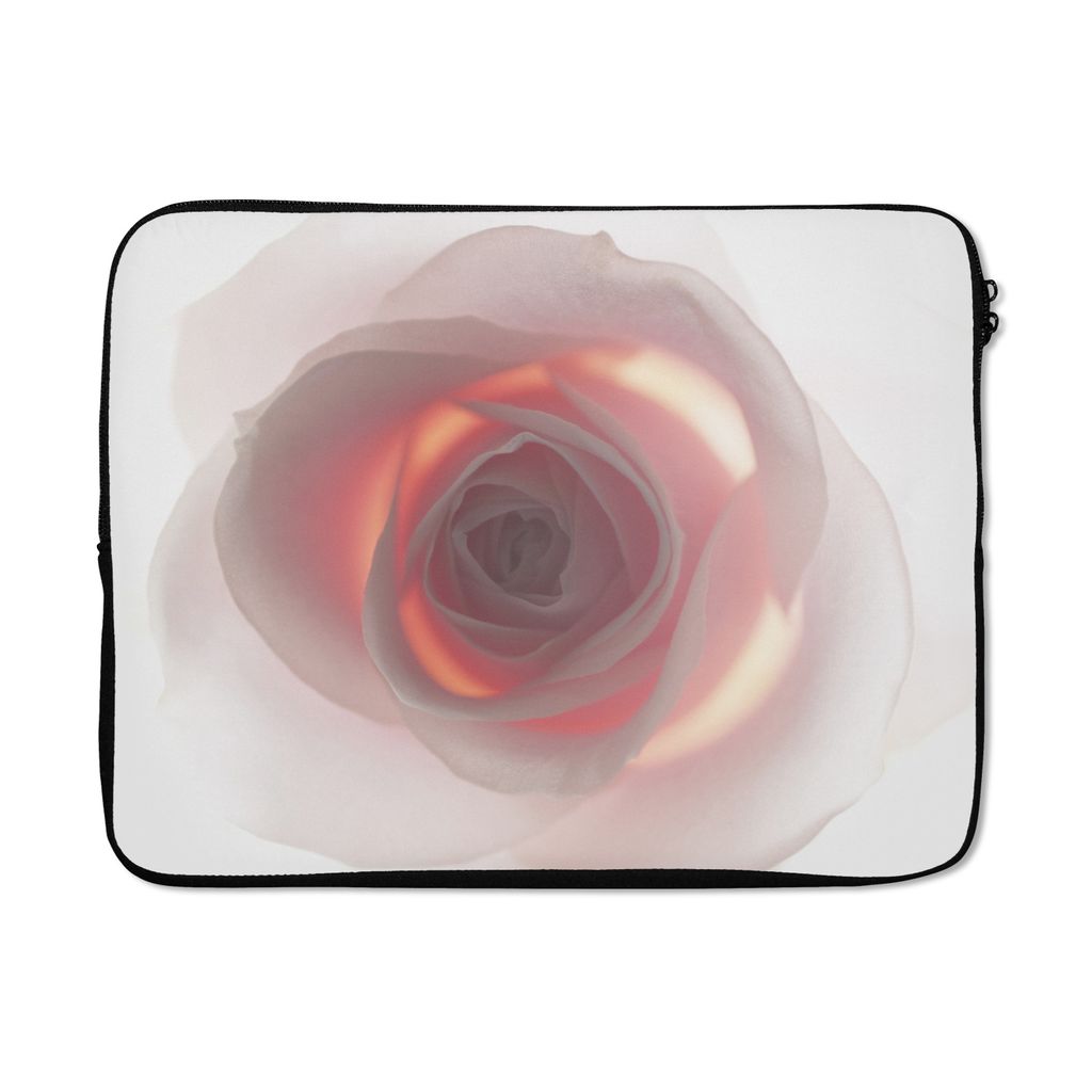 MuchoWow Laptop Hülle 17 Zoll Laptoptasche Nahaufnahme einer rosa Rose - Zipper - Schutzabdeckung