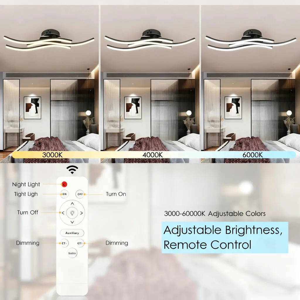 Éclairage LED de plafond modulable pour salle à manger et chambre moderne - 3