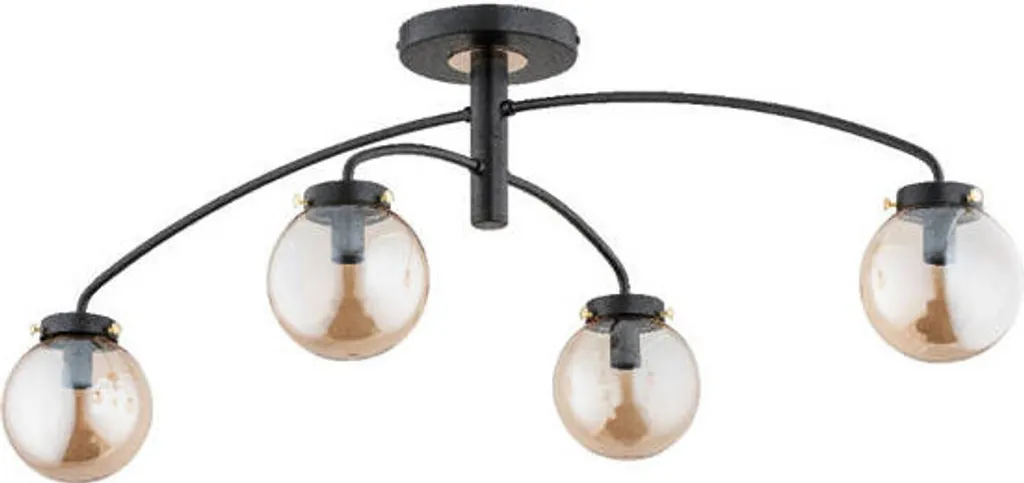 Plafonnier 4 spots noir orientables WIRAL E14 10W design minimaliste