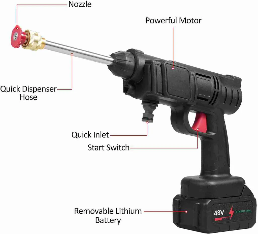 OFFERTA Idropulitrice 48V Senza Fili - Lavaggio Auto Alta Pressione Casa