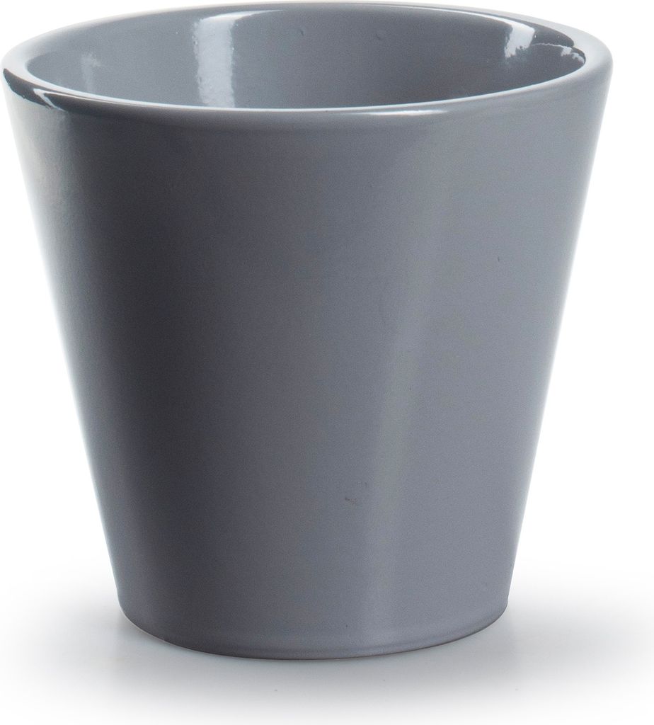 Blumenübertopf "Isadora" aus Keramik Übertopf - Ø 14 cm / H 13 cm - grau konisch - Übertopf – Blumenübertopf Keramik