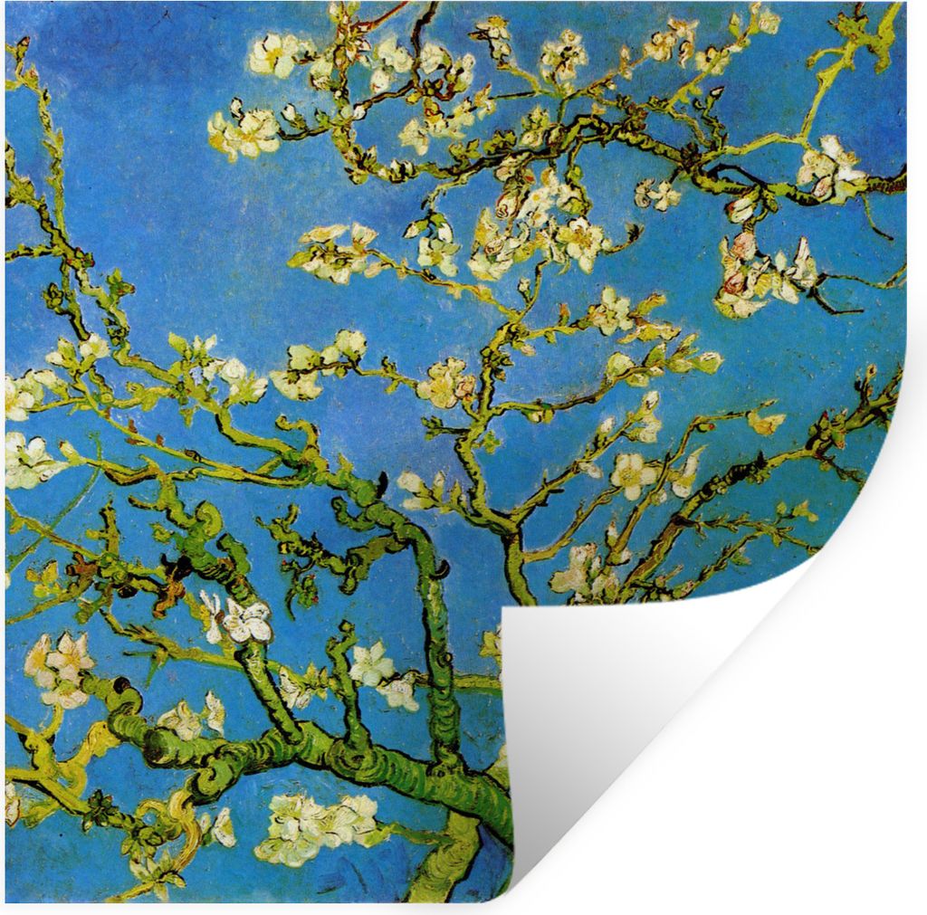 MuchoWow Wandtattoo Wandsticker Wandaufkleber Mandelblüte - Vincent van Gogh 50x50 cm Selbstklebend und Repositionierbar - Selbstklebend - Fotot...