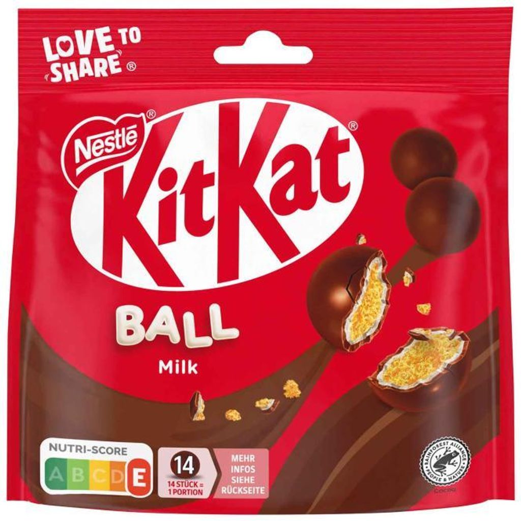Nestlé KitKat Balls Melk met granen, melkchocolade, Productafbeelding 