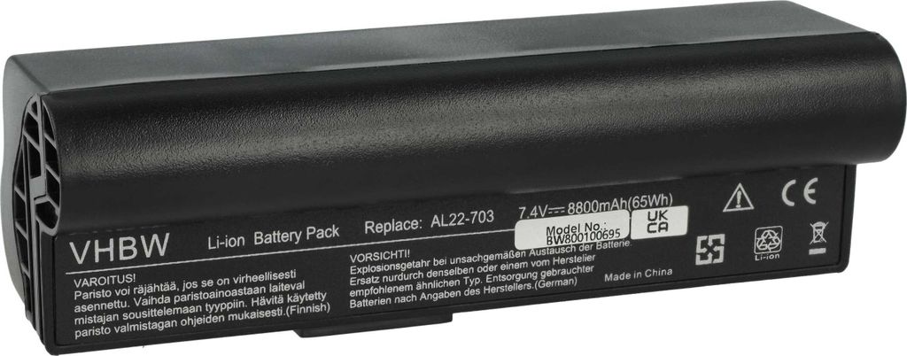 vhbw Akku kompatibel mit Asus Eee PC 900a, 900hd, 900ha Notebook (8800 mAh, 7,4 V, Li-Ion)