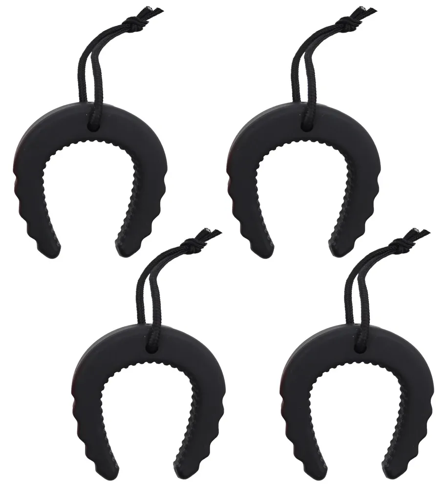 Butée de porte anti-enfermement lumineuse police lot de 4 noir robuste