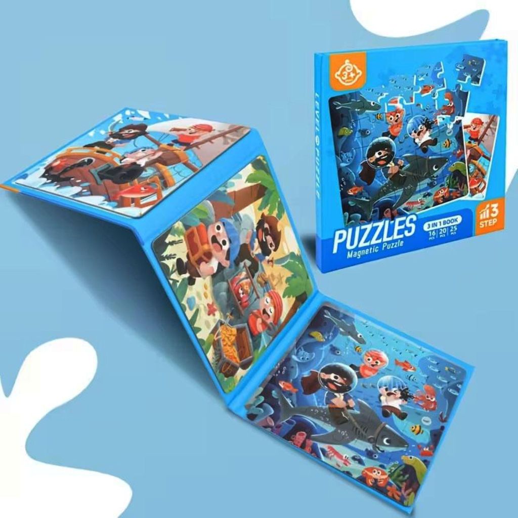 Habarri | Magnetpuzzles - Baufahrzeuge - Motiv Piraten - Produktbild 