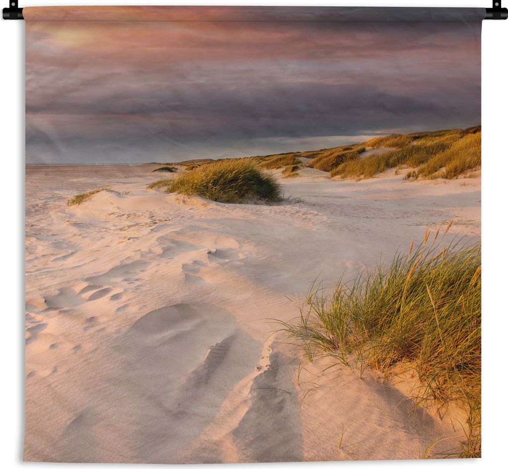 MuchoWow Wandteppich Wandbehang Strand - Sonne - Düne 120x120 cm Tapisserie Dekoration Wandtuch - Modern - Baumwollgewebe