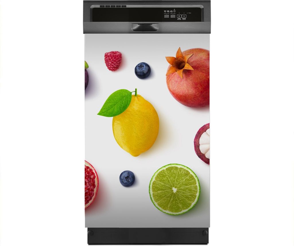 Aufkleber sticker 45x70 cm Dekorative folie Spülmaschine - Weiße Farbige Früchte