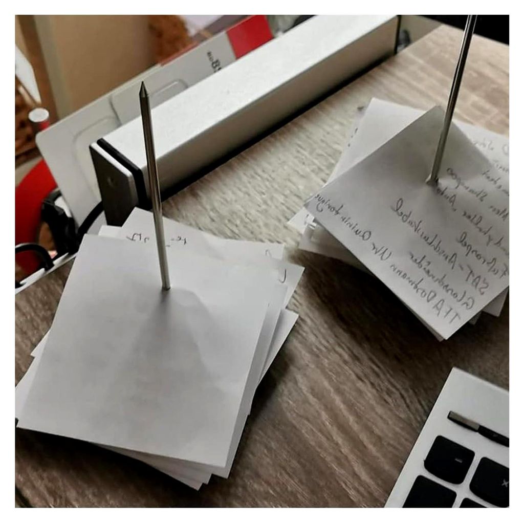 Zettelspießer, Edelstahl Quittungshalter mit Spike, 130mm Stab Halter Spike Papier Spike, Schreibtisch Memo Halter für Restaurant, Quittungshalte...