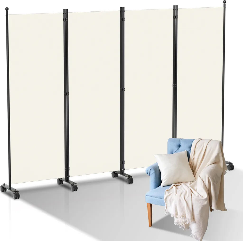 Paravent pliable mobile pour cacher un vis-à-vis cloison beige 228x181cm
