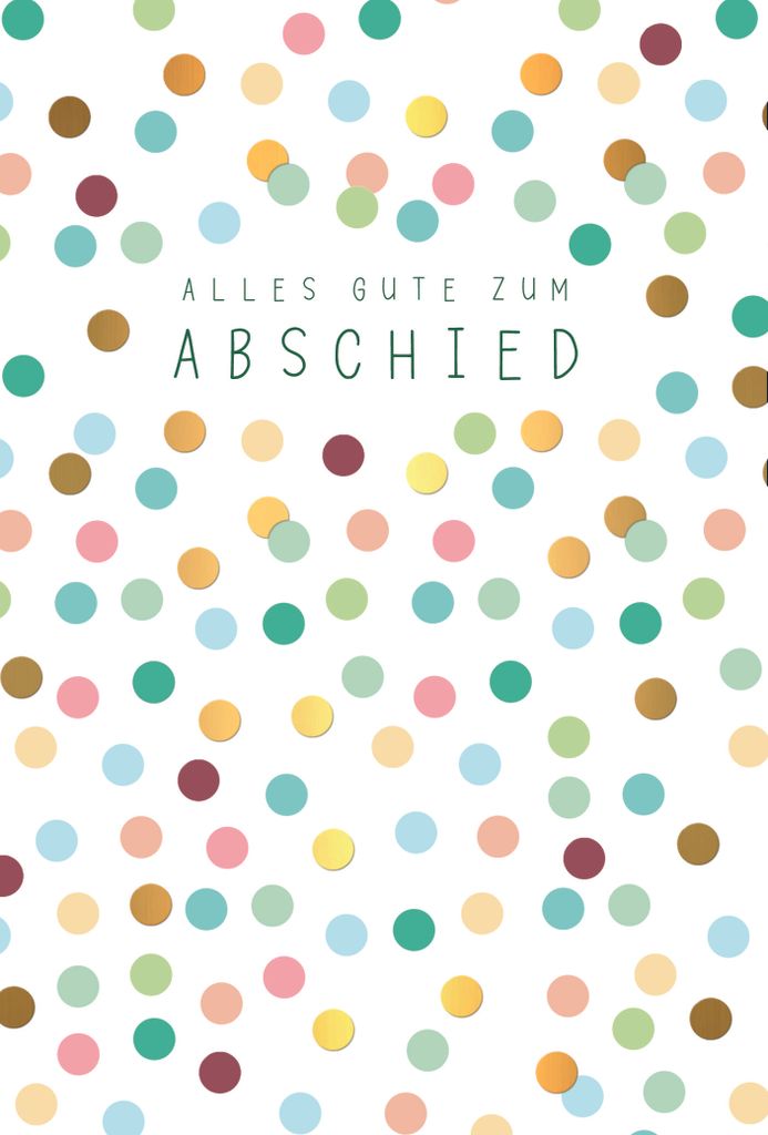 Abschied Alles Gute Punkte Glückwunschkarte mit Umschlag