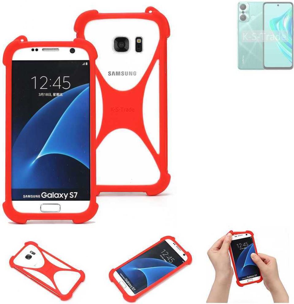 K-S-Trade Handy-Hülle kompatibel mit Infinix Hot 20 Play Schutz-Hülle Bumper Silikon Schutz Hülle Cover Case Silikoncase Silikonbumper TPU Softcase
