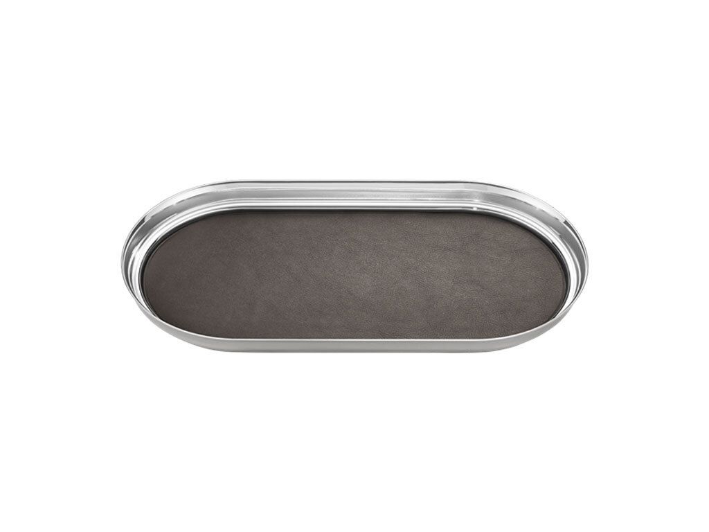 Georg Jensen MANHATTAN TRAY, SS & LEATHER, 35X18CM 3586081