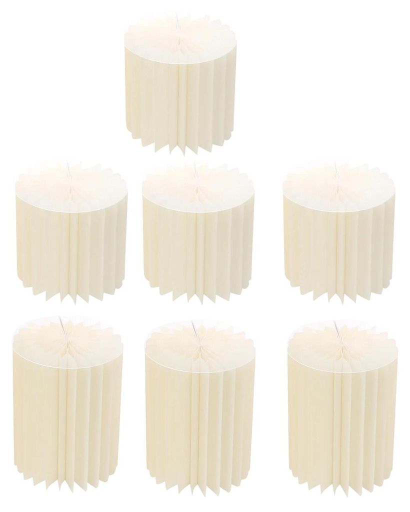 Papier Säulen Display Set 7-teilig - Runde Zylinderständer für Hochzeit - Faltbare Podeste - Kuchen und Dessertständer - Blumenarrangements - W...