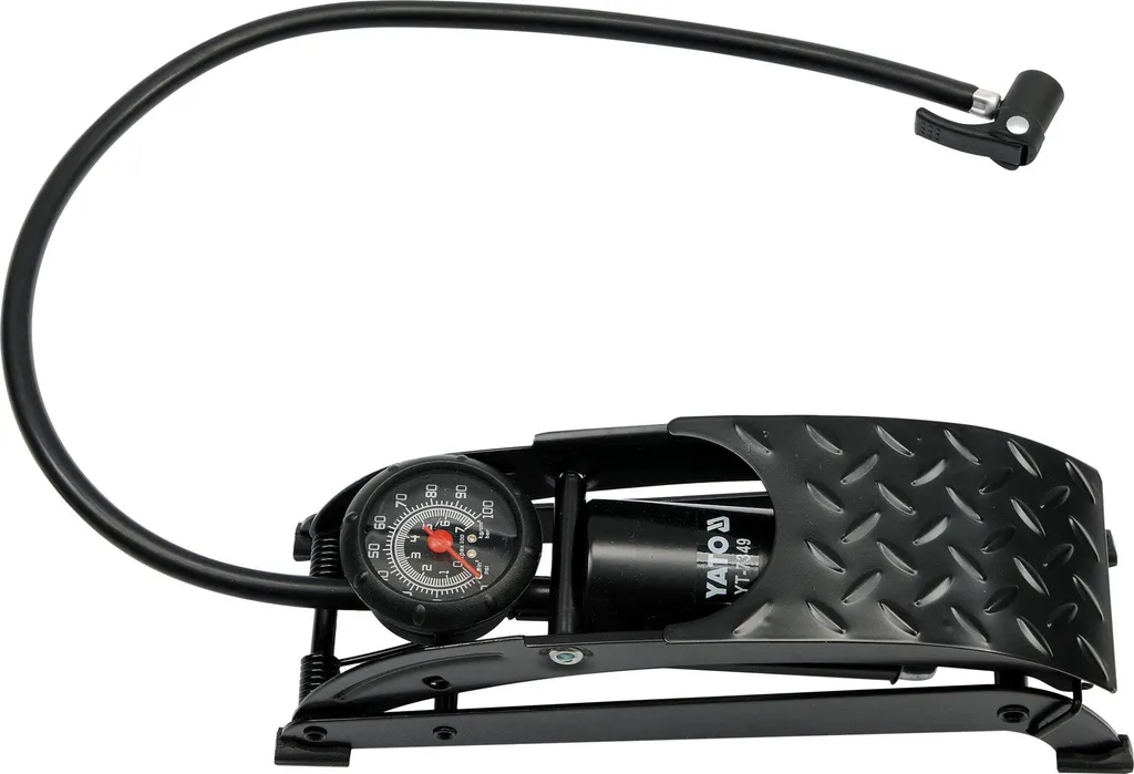 Pompe à pied manomètre fini les pneus dégonflés acier 3mm tuyau 600mm