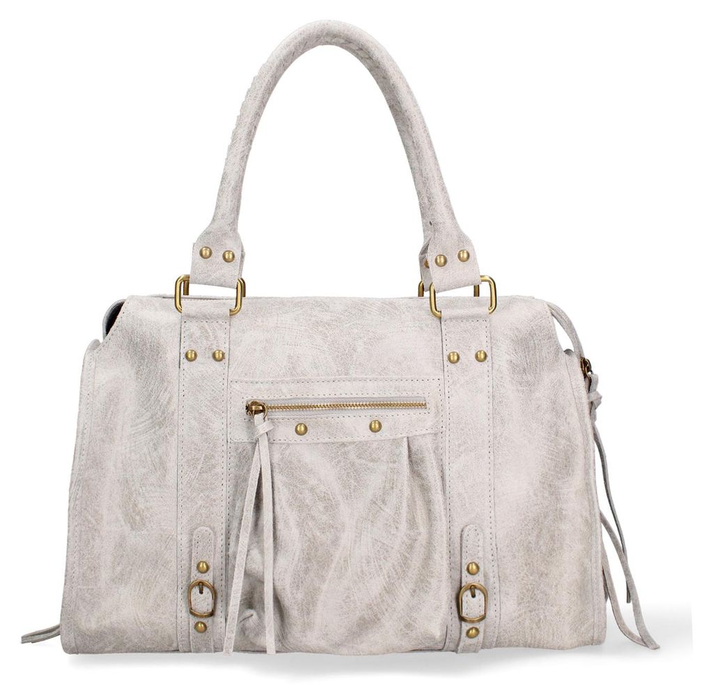 Damen-Schultertasche aus bedrucktem Wildleder mit Produktbild 