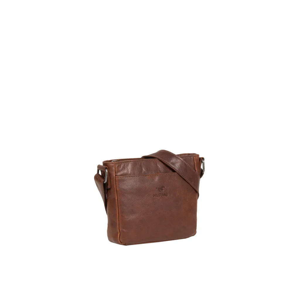 MUSTANG Catania Leather Crossbody Bag Brown - Borsa Uomo/Donna Pelle