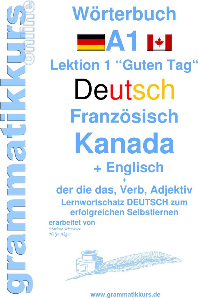 Wörterbuch Deutsch - Französisch Kanada - Englisch Niveau A1