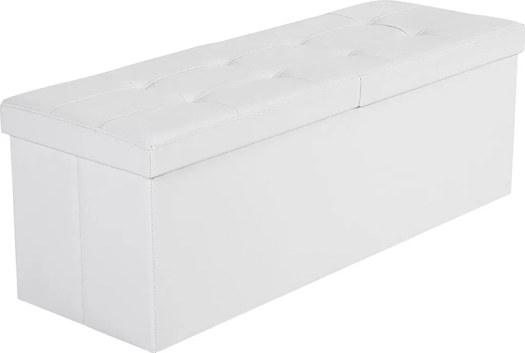Panca 110cm Bianca Multifunzione - Cassapanca Ribaltabile Economica