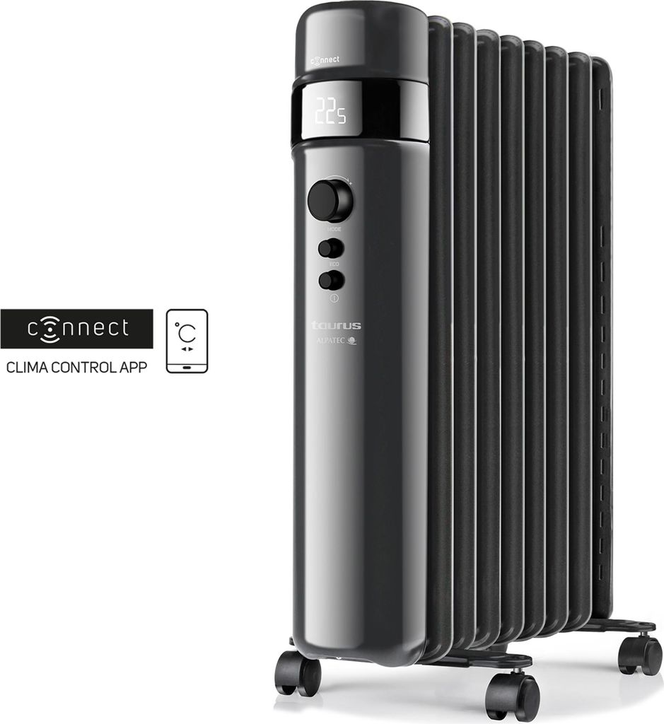 Radiatore a bagno d'olio collegato 2000w nero Taurus Immagine del prodotto 