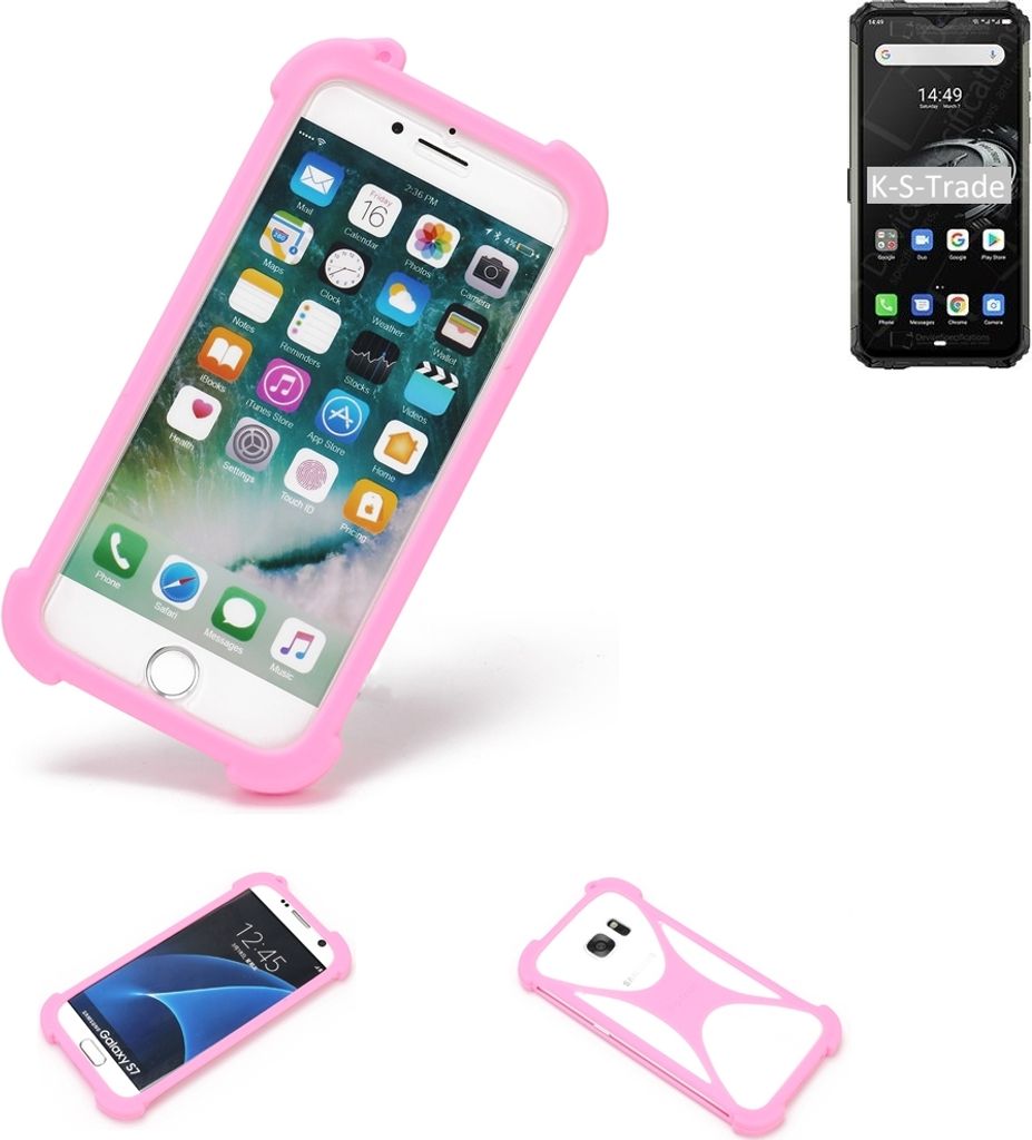 K-S-Trade Handy Hülle kompatibel mit Ulefone Armor 7E Schutz Hülle Bumper Silikon Schutz Hülle Cover Case Silikoncase Silikonbumper TPU Softcase