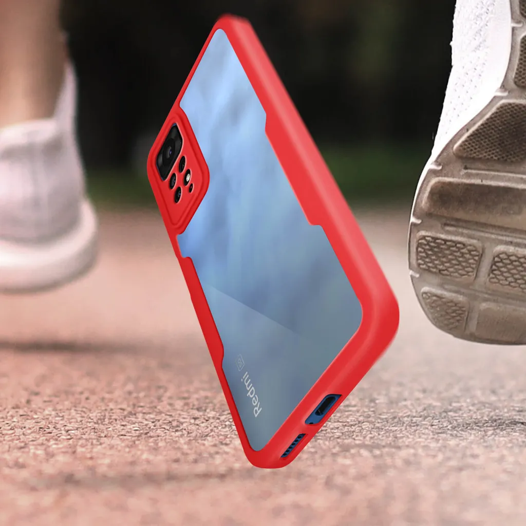 Cover Integrale Avizar 360 per Redmi Note 11 Pro 5G - Silicone Rosso - 4