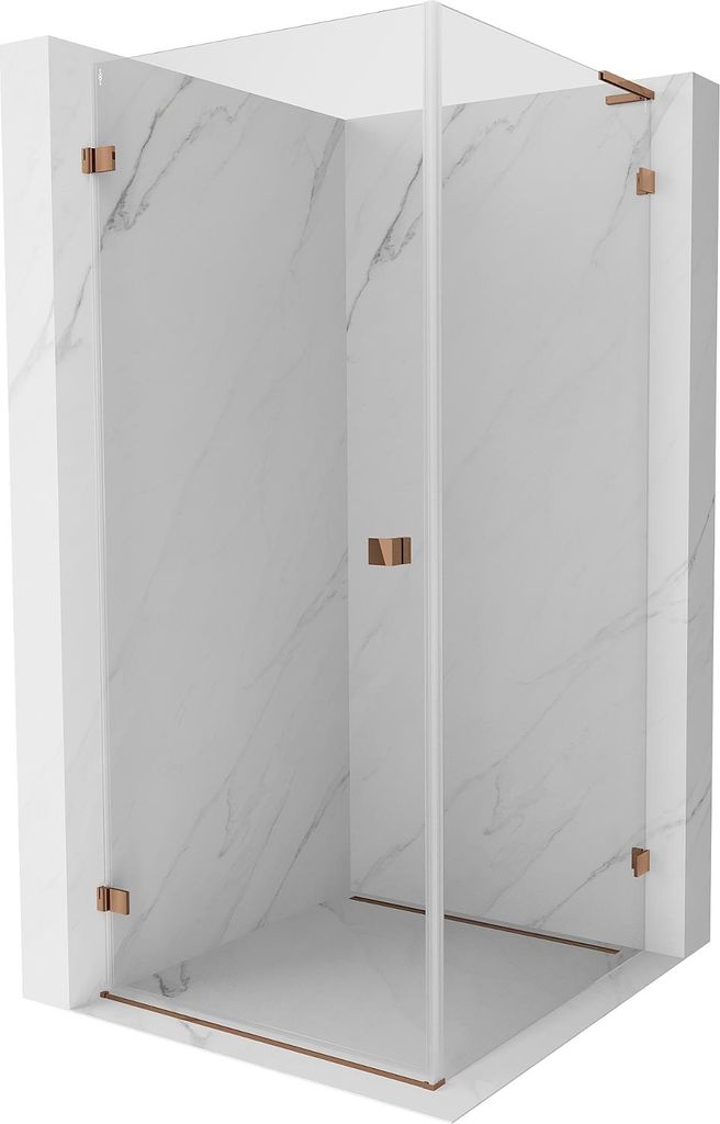 Mexen Lunar-B L Duschkabine schwenkbar links 90 x 90 cm, transparent, Roségold - 832L-090-090-60-00-L