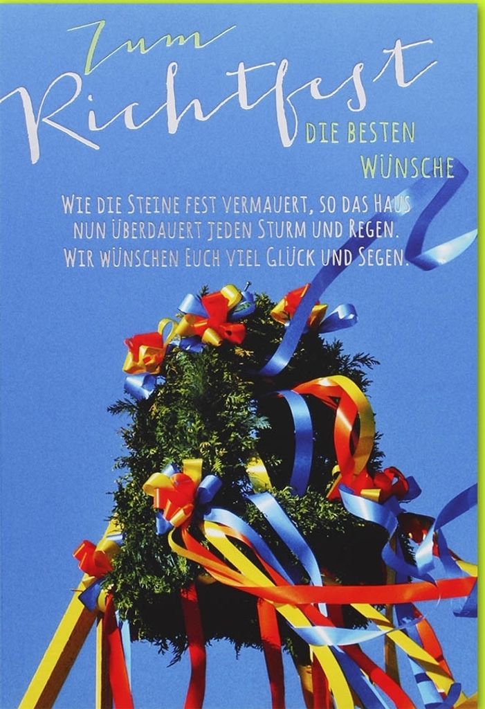 Neues Heim - Glückwunschkarte im Format 11,5 x 17 cm mit Umschlag - Ri
