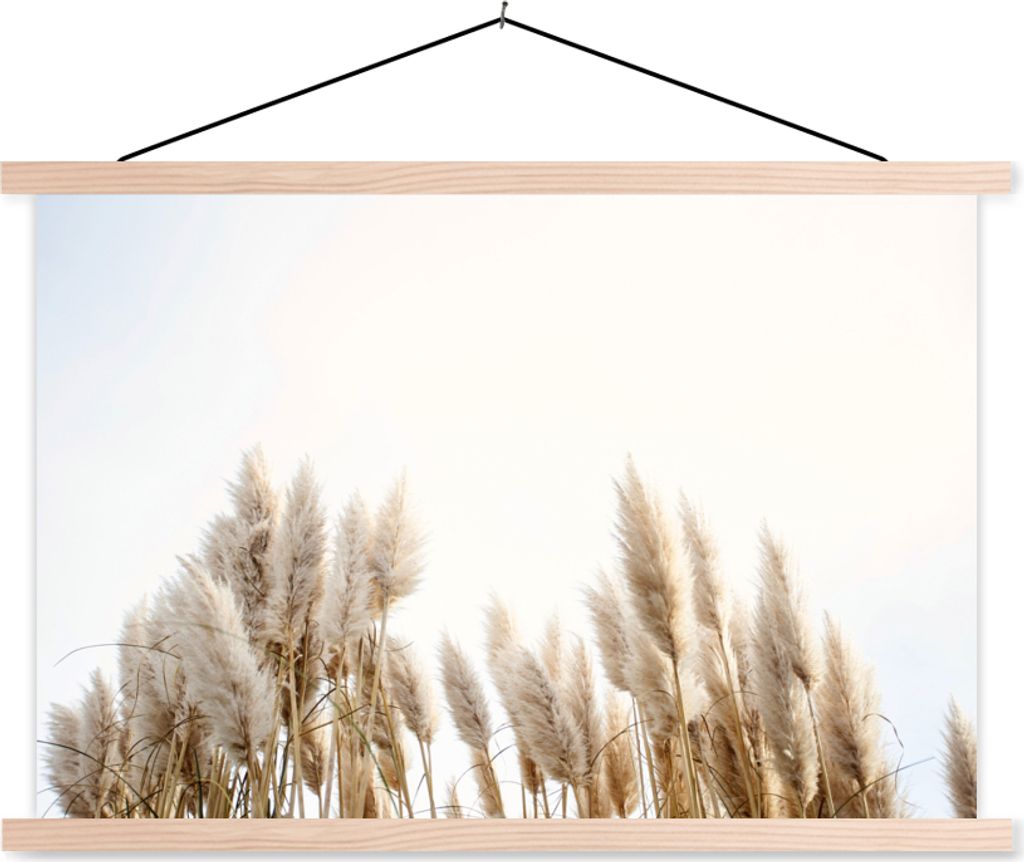 MuchoWow Textilposter Körnung - Himmel - Pastell 120x80 cm mit holzfarbenen Rahmen - Aufhängeset