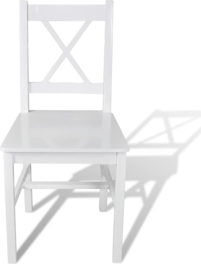 vidaXL Esszimmerstühle 2 Stk. Weiß Kiefernholz