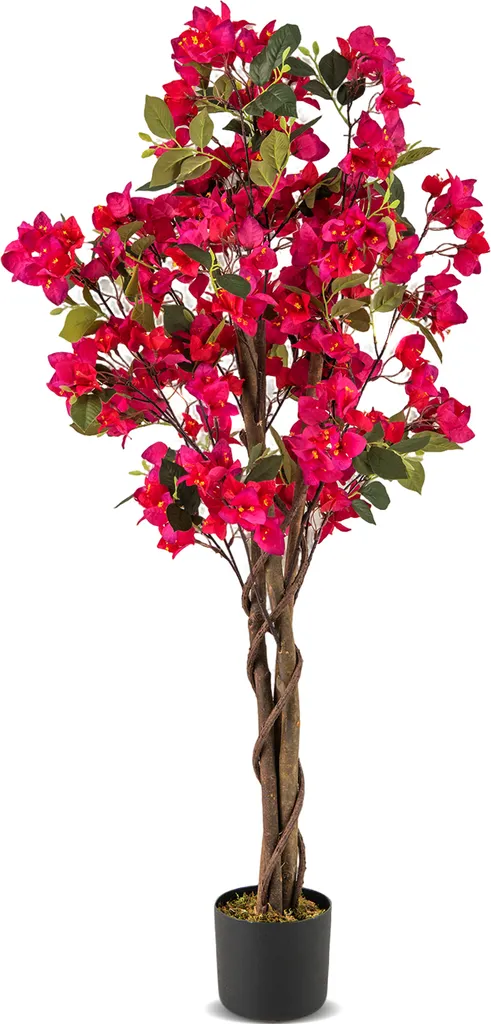 Arbre Bougainvillier artificiel 120cm avec fleurs roses en pot COSTWAY
