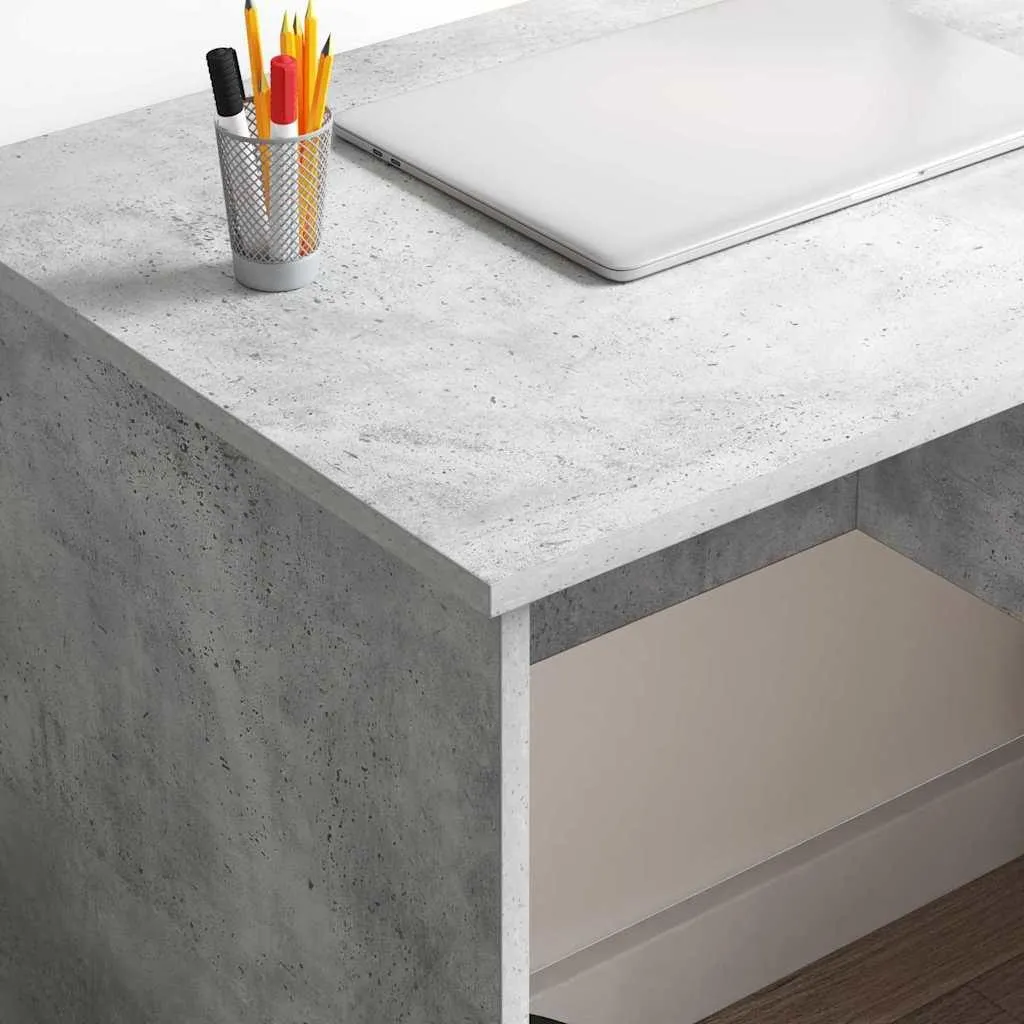Scrivania Salvaspazio 90x49 cm Grigio Cemento vidaXL | Arredo Studio - 4