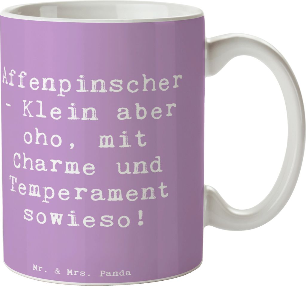 Mr. & Mrs. Panda Kaffeetasse Spruch Affenpinscher Charme - Lavendeltraum - Geschenk, Hunderasse, Hunderassen, Kaffeebecher, Motivtasse, Hunde Sprü...